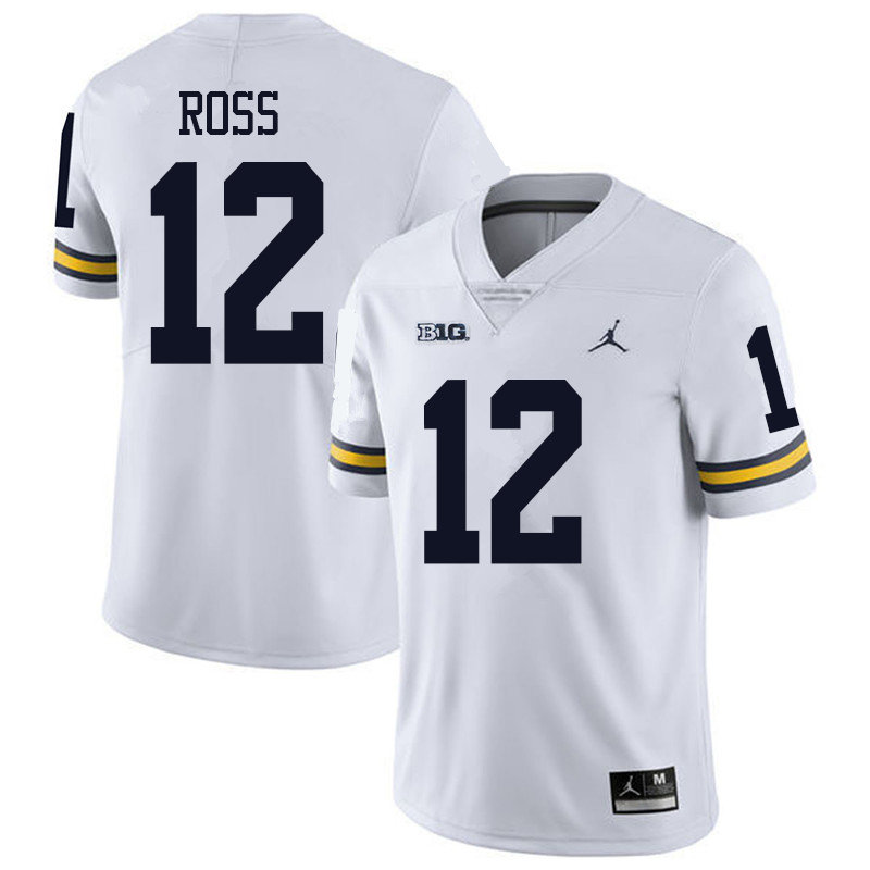 Jordan Brand Men #12 Josh Ross Michigan Wolverines College Football Jerseys Sale-White